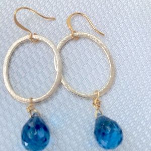 Elegant blue topaz earrings